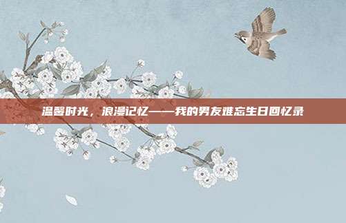 温馨时光，浪漫记忆——我的男友难忘生日回忆录