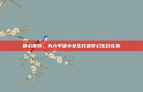 精心策划，为六年级小女生打造梦幻生日礼物