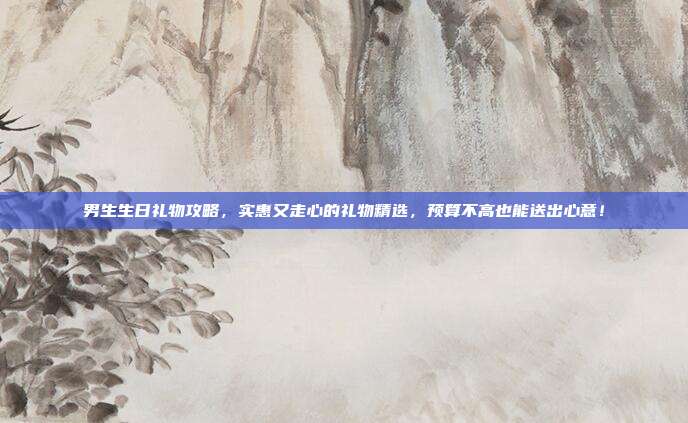 男生生日礼物攻略，实惠又走心的礼物精选，预算不高也能送出心意！
