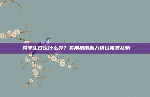 🎉 同学生日送什么好？实用指南助力挑选完美礼物 🎁