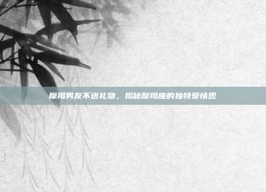 摩羯男友不送礼物，揭秘摩羯座的独特爱情观