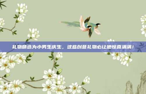 礼物精选为小男生庆生，这些创意礼物必让他惊喜满满！