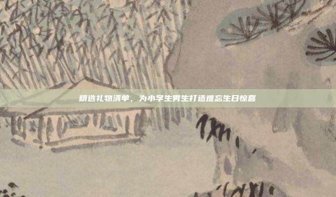 精选礼物清单，为小学生男生打造难忘生日惊喜