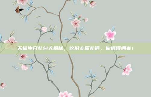 天猫生日礼包大揭秘，这份专属礼遇，你值得拥有！
