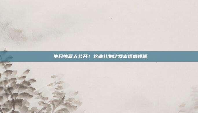 🎉生日惊喜大公开！这些礼物让我幸福感爆棚🎁