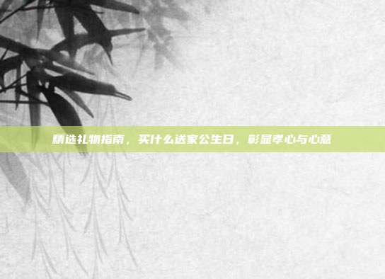 精选礼物指南，买什么送家公生日，彰显孝心与心意