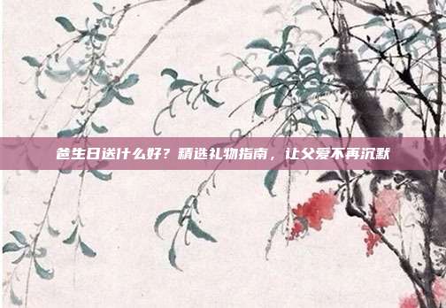 爸生日送什么好？精选礼物指南，让父爱不再沉默