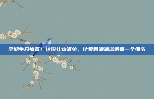 孕期生日惊喜！这份礼物清单，让爱意满满渗透每一个细节