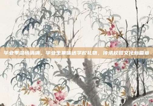 毕业季温情满满，毕业生集体送学校礼物，传承校园文化新篇章
