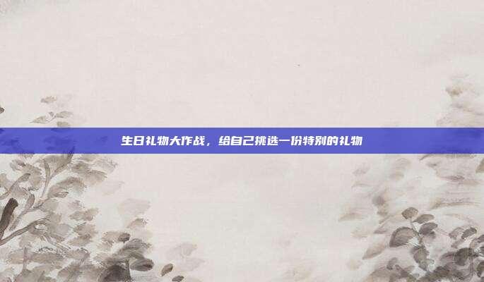 生日礼物大作战，给自己挑选一份特别的礼物