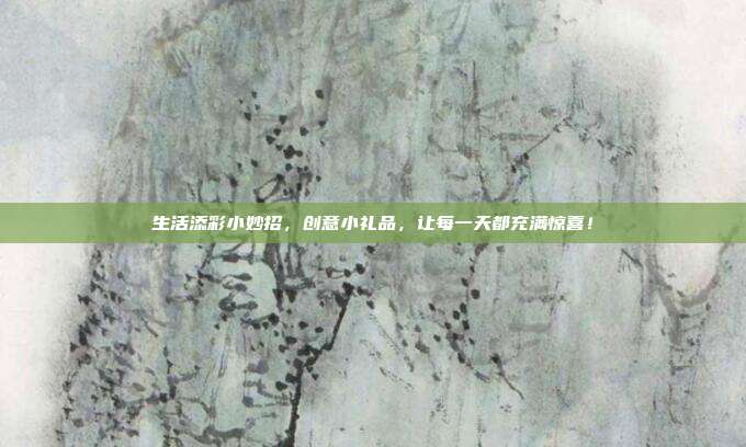 生活添彩小妙招，创意小礼品，让每一天都充满惊喜！
