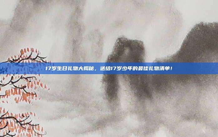 17岁生日礼物大揭秘，送给17岁少年的最佳礼物清单！