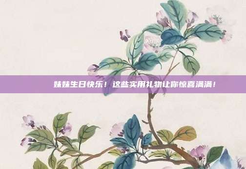 🎉 妹妹生日快乐！这些实用礼物让你惊喜满满！