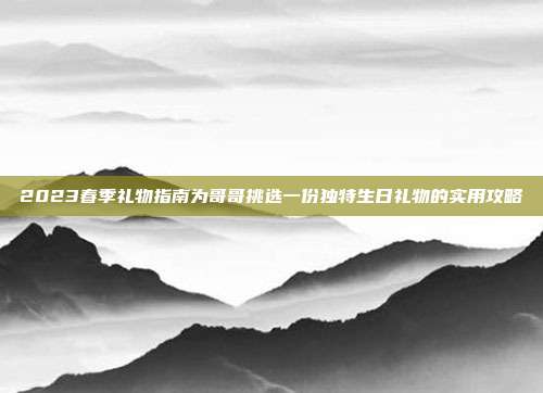 2023春季礼物指南为哥哥挑选一份独特生日礼物的实用攻略