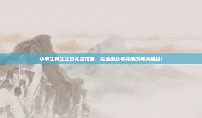 小学生男生生日礼物攻略，挑选创意与实用的完美结合！