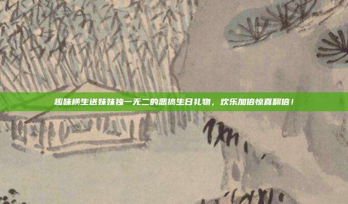 趣味横生送妹妹独一无二的恶搞生日礼物，欢乐加倍惊喜翻倍！