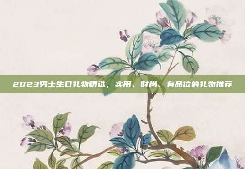 2023男士生日礼物精选，实用、时尚、有品位的礼物推荐
