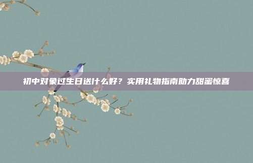 初中对象过生日送什么好？实用礼物指南助力甜蜜惊喜