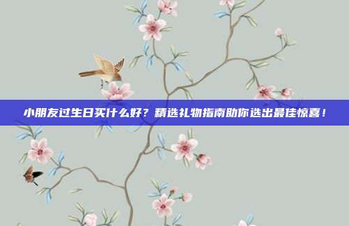 小朋友过生日买什么好？精选礼物指南助你选出最佳惊喜！