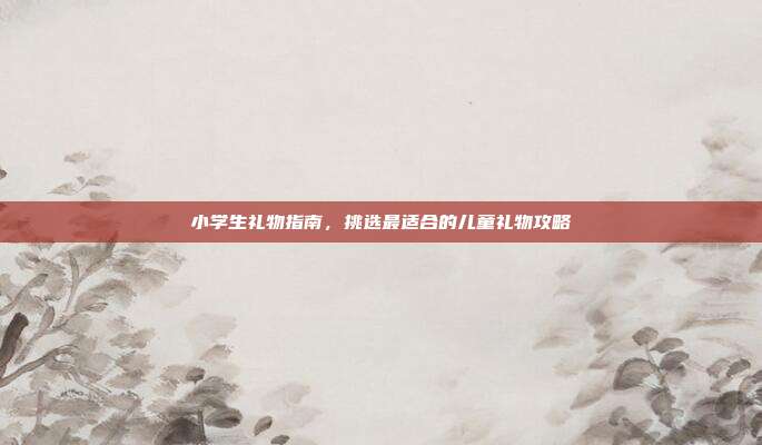 小学生礼物指南，挑选最适合的儿童礼物攻略