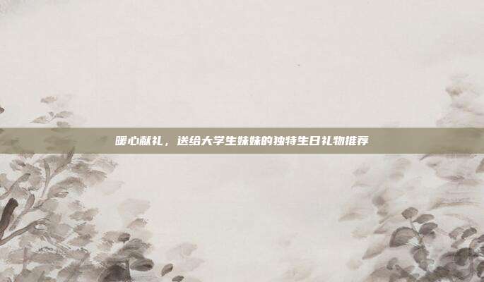 暖心献礼，送给大学生妹妹的独特生日礼物推荐