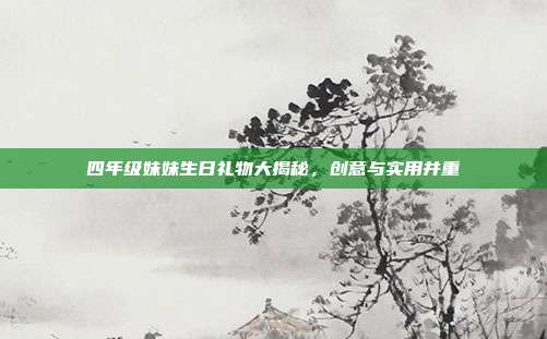 四年级妹妹生日礼物大揭秘，创意与实用并重