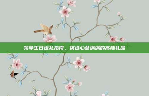 领导生日送礼指南，挑选心意满满的高档礼品