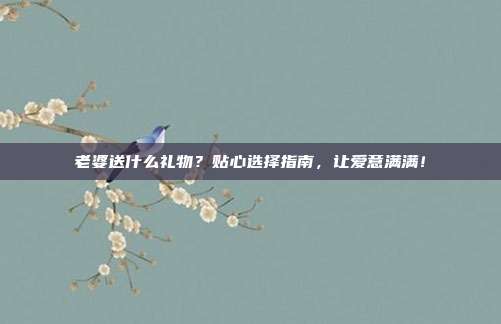 老婆送什么礼物？贴心选择指南，让爱意满满！