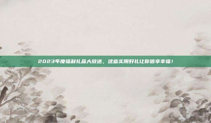2023年度福利礼品大放送，这些实用好礼让你倍享幸福！