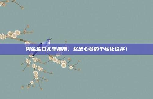男生生日礼物指南，送出心意的个性化选择！
