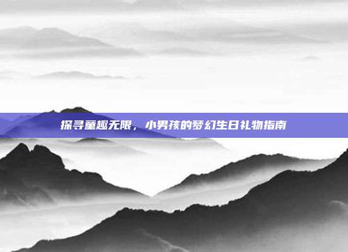探寻童趣无限，小男孩的梦幻生日礼物指南