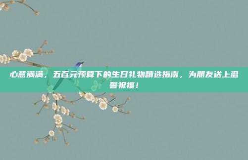 心意满满，五百元预算下的生日礼物精选指南，为朋友送上温馨祝福！