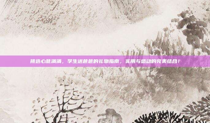 挑选心意满满，学生送爸爸的礼物指南，实用与感动的完美结合！