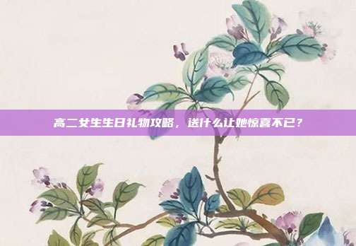 高二女生生日礼物攻略，送什么让她惊喜不已？
