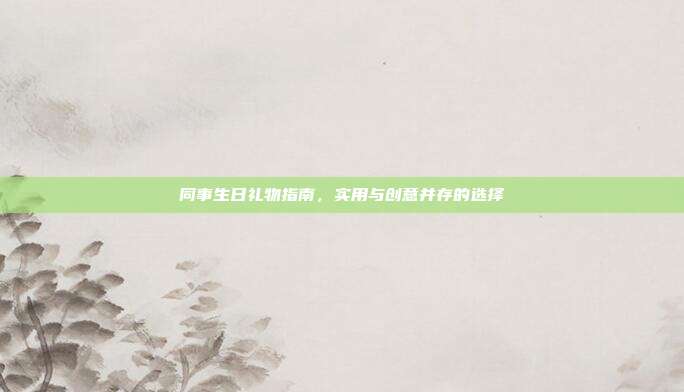 同事生日礼物指南，实用与创意并存的选择