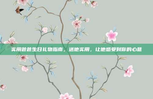 实用爸爸生日礼物指南，送他实用，让他感受到你的心意
