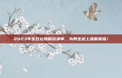 2023年生日礼物精选清单，为男生送上温馨祝福！