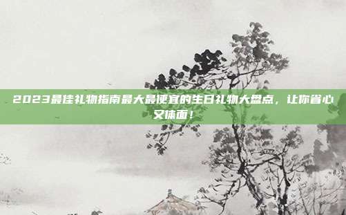2023最佳礼物指南最大最便宜的生日礼物大盘点，让你省心又体面！