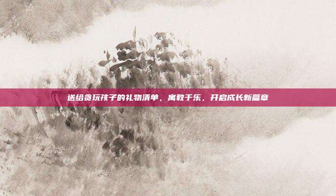 送给贪玩孩子的礼物清单，寓教于乐，开启成长新篇章